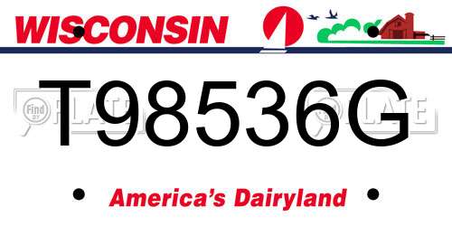 T98536G Wisconsin License Plate
