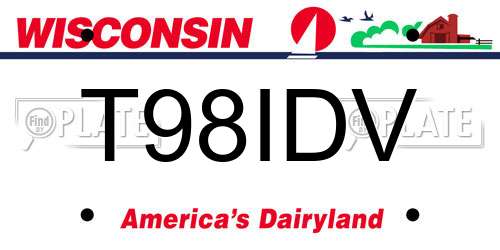 T98IDV Wisconsin License Plate