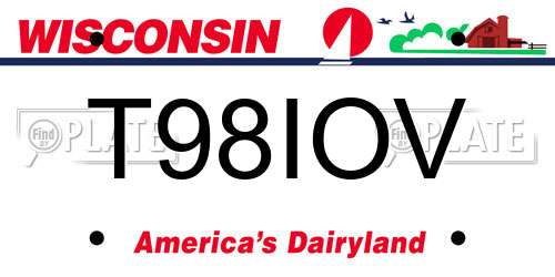 T98IOV Wisconsin License Plate