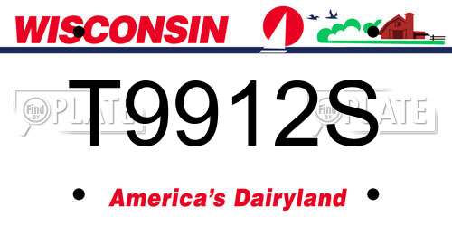 T9912S Wisconsin License Plate