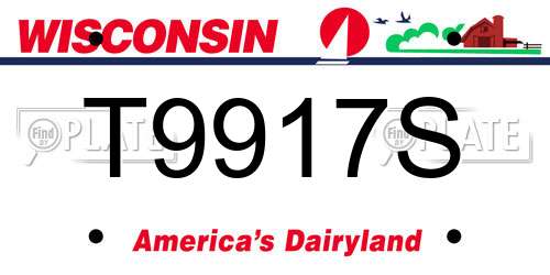 T9917S Wisconsin License Plate