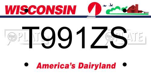 T991ZS Wisconsin License Plate