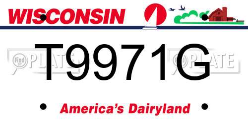 T9971G Wisconsin License Plate
