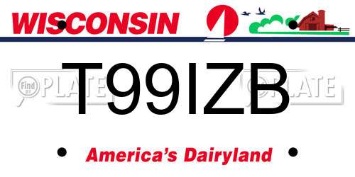 T99IZB Wisconsin License Plate