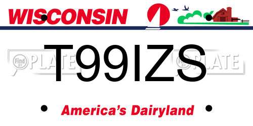 T99IZS Wisconsin License Plate