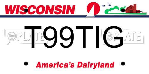 T99TIG Wisconsin License Plate