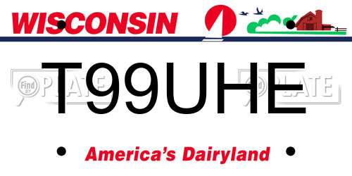 T99UHE Wisconsin License Plate