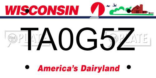 TA0G5Z Wisconsin License Plate