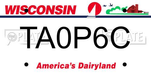 TA0P6C Wisconsin License Plate