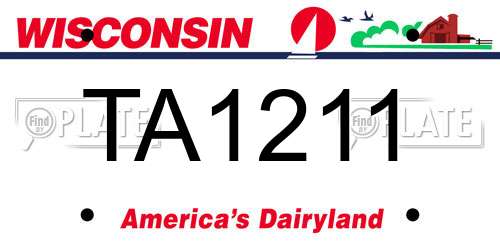 TA1211 Wisconsin License Plate