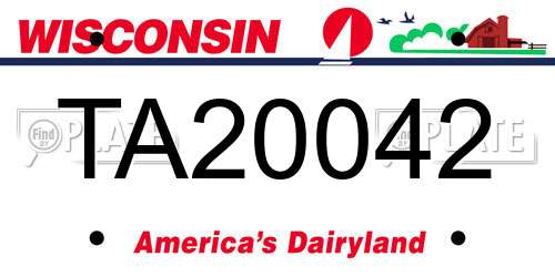TA20042 Wisconsin License Plate