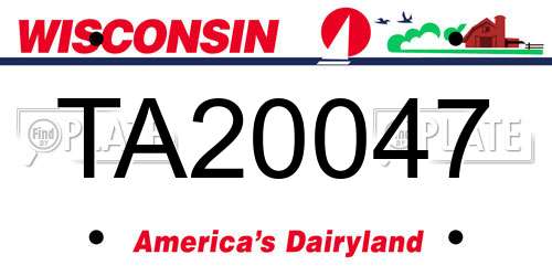 TA20047 Wisconsin License Plate
