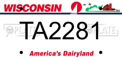 TA2281 Wisconsin License Plate