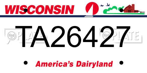 TA26427 Wisconsin License Plate