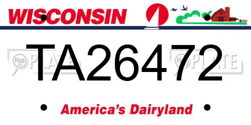 TA26472 Wisconsin License Plate