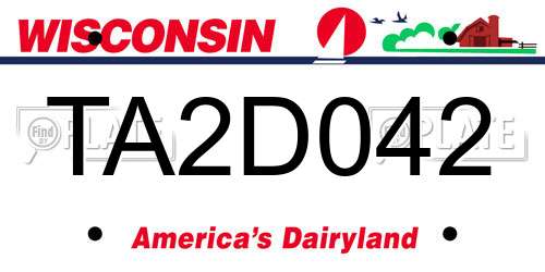 TA2D042 Wisconsin License Plate