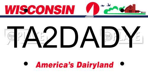 TA2DADY Wisconsin License Plate
