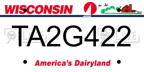 TA2G422 Wisconsin License Plate