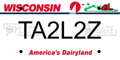 TA2L2Z Wisconsin License Plate
