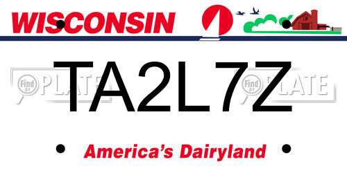 TA2L7Z Wisconsin License Plate