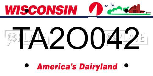 TA2O042 Wisconsin License Plate