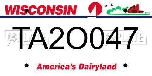 TA2O047 Wisconsin License Plate