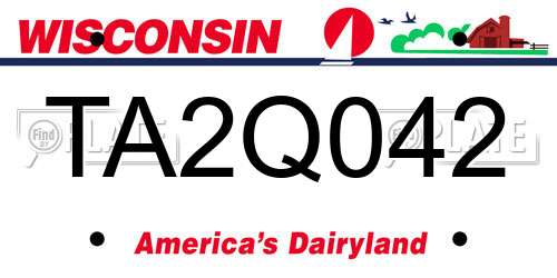 TA2Q042 Wisconsin License Plate