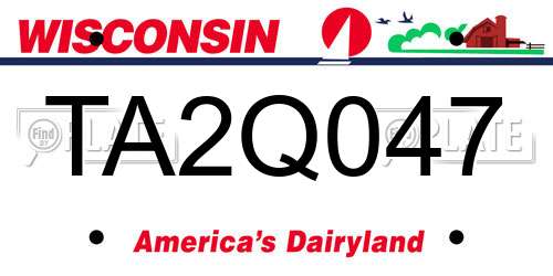 TA2Q047 Wisconsin License Plate