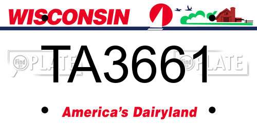 TA3661 Wisconsin License Plate