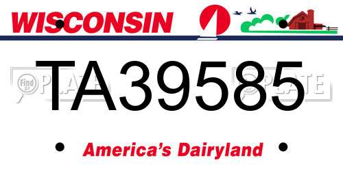 TA39585 Wisconsin License Plate