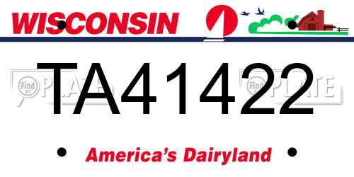 TA41422 Wisconsin License Plate