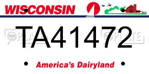 TA41472 Wisconsin License Plate