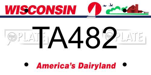 TA482 Wisconsin License Plate