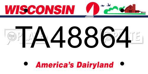 TA48864 Wisconsin License Plate