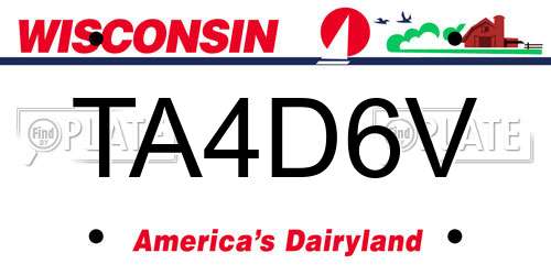 TA4D6V Wisconsin License Plate