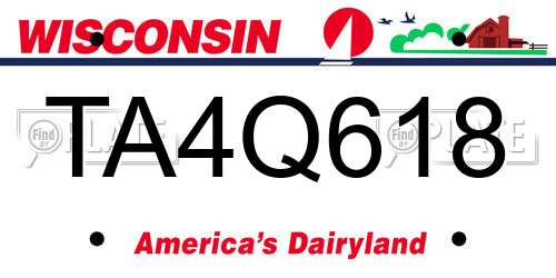TA4Q618 Wisconsin License Plate