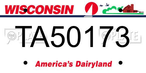 TA50173 Wisconsin License Plate