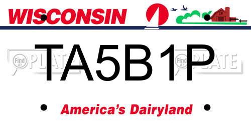 TA5B1P Wisconsin License Plate