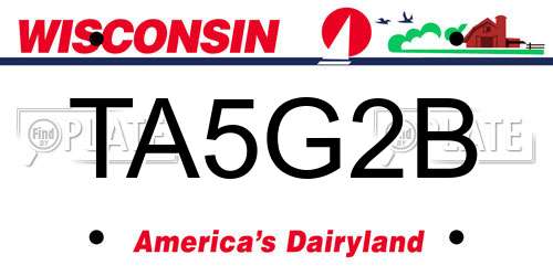 TA5G2B Wisconsin License Plate