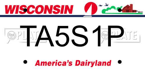 TA5S1P Wisconsin License Plate