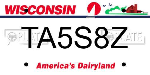 TA5S8Z Wisconsin License Plate