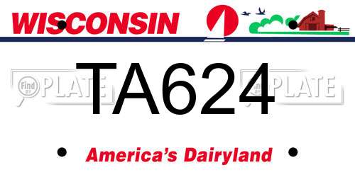 TA624 Wisconsin License Plate