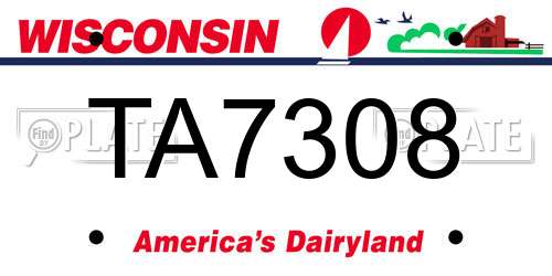 TA7308 Wisconsin License Plate