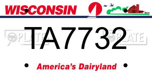 TA7732 Wisconsin License Plate