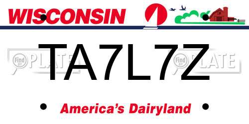 TA7L7Z Wisconsin License Plate