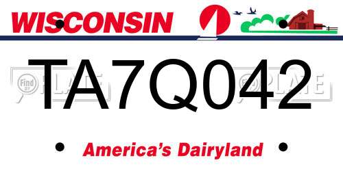 TA7Q042 Wisconsin License Plate