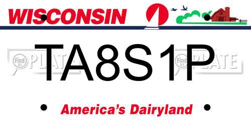 TA8S1P Wisconsin License Plate