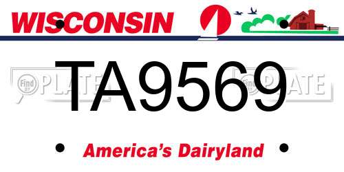 TA9569 Wisconsin License Plate