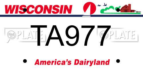 TA977 Wisconsin License Plate