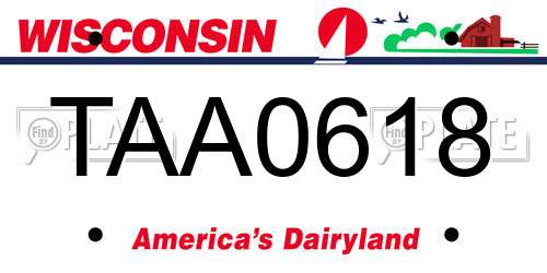 TAA0618 Wisconsin License Plate